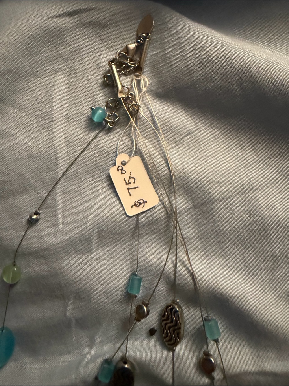 Parklane Delicate Multi-Strand Beaded Necklace - Aqua and Sea Glass Tones